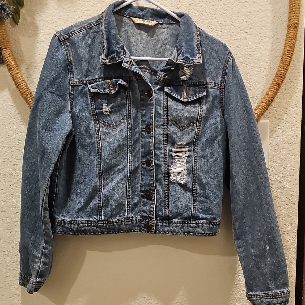 Highway Jeans Blue Distressed Denim Jacket